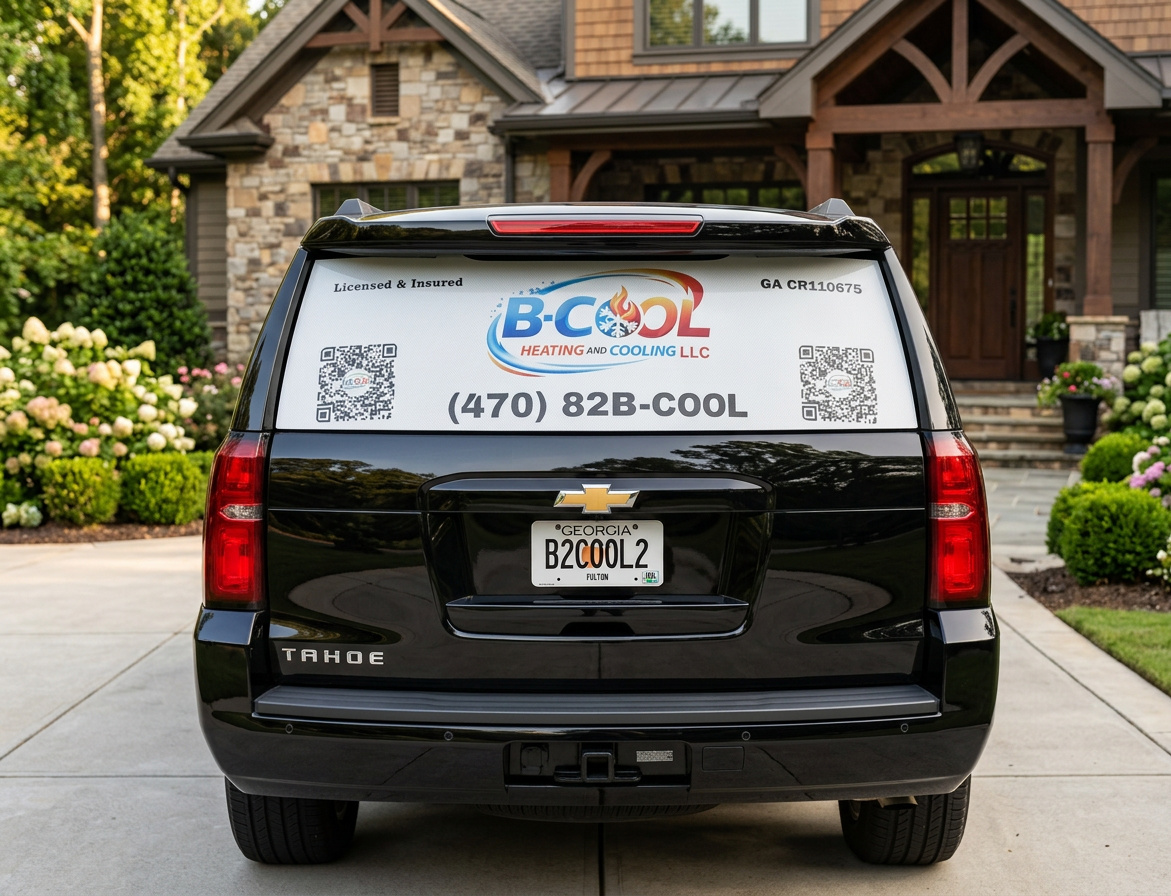 B-Cool service truck ready for HVAC work in Cumming and Forsyth County